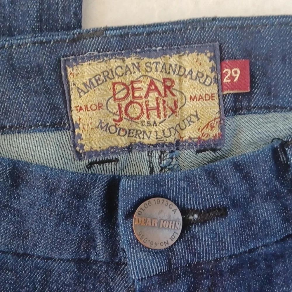 Dear John Dark Wash Mid Rise Jeans Women's Sz 29, Flare Zodiac, Strechy